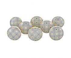 Royal Gold in ceramica porta manopole vintage shabby chic cassettiera maniglioni by g Decor, Ceramica, I, 40 mm