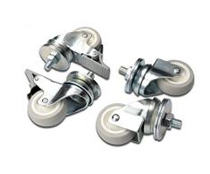 Digitus LP9563 Set 4 Ruote per Armadi Rack Carico Fino a 250 Kg, Due Ruote Bloccabili
