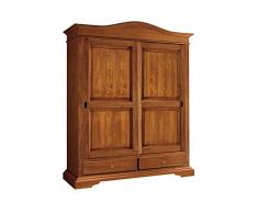 InHouse srls Armadio, Arte povera, in Legno massello e MDF con rifinitura Bassano - Mis. 180 x 67 x 225