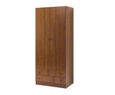 WEBMARKETPOINT Armadio Componibile con 2 Ante E 2 Cassetti Noce Antico Cm 90x60xh 180