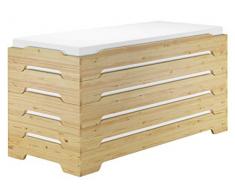 Erst-Holz Solido Letto Moderno impilabile 80x190 in Pino massello in 2 Varianti V-60.41-08-190, Accessori:Doghe in Assi di Legno rigide e materassi incl.
