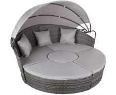 TecTake 800764 Letto Isola Alluminio Rattan, Sdraio Prendisole Arredo Esterno Giardino | Larghezza: ca. 180cm | Disponibile in Diversi Colori (Grau | No. 403422)