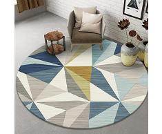 DRSFF Rotondi Tappeti di Ampia Zona per Soggiorno Camera per Bambini Camera da Letto Camera da Letto Comodino Circolare Geometrico 3D Tappeto Antiscivolo Tappeto Lavabile Tappeto Tappetino