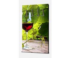 wandmotiv24 Guardaroba Vetro con Vino Rosso in vigna Portrait - 55x100 (L x A) - Tela Wandgarderobe M0830