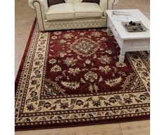 Tappeto orientale classico, grande, in stile persiano, tradizionale, con motivo floreale, colore rosso, 120 cm x 170 cm