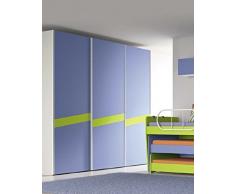 Armadio 3 ante scorrevoli modello Teorema per cameretta disponibile in vari colori - Misure cm H259,5 L267,5 P61