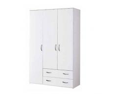 Valentini Armadio 3 Ante + 2 cassetti Legno Bianco Arredamento Camera cameretta 96A08b