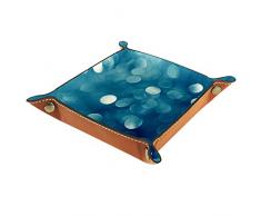 Luci blu, Valet Tray Desktop Storage Organizer PU Cuoio Dice Vassoio Comodino Vanità Vassoio per Telecomando Chiavi Moneta Gioielli