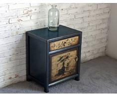 Comodino cassettiera armadietto piccolo comò cinese vintage shabby orientale legno