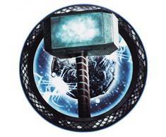Marvel TH-2 - Tappeto da bambini, rotondo, motivo Thor, 130 cm