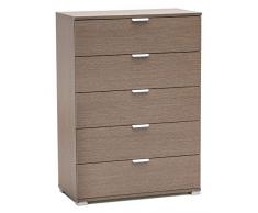Relax e Design Mobile CASSETTIERA 5 CASSETTI 103x75x38 Vari Colori (Rovere Grigio)