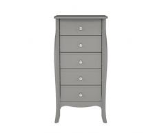 Steens grigio barocco francese Louis cassettiera a 5 cassetti