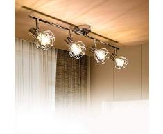 PADMA Faretti da Soffitto LED Orientabili, Include 4 Lampadine E14 da 4W, Faretto da Soffitto Luce Calda, Plafoniera Moderna da Soffitto per Camera da Letto Ufficio Ingresso Sala da Pranzo