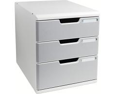 Exacompta 325041 Cassettiera con 3 cassetti, Modulo A4, Grigio