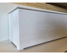 Amico Legno CLI60B Cassapanca con Cerniera Interna 60, Legno, Bianco, 64x44x44 cm
