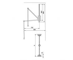Emuca - Appendiabito saliscendi per armadio, barra appendiabiti saliscendi,largo regolabile 450-600mm, cromato