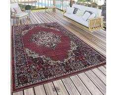 Paco Home Tappeto per Interni e per Esterni Motivo Orientale Bordeaux Rosso, Dimensione:60x100 cm