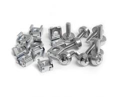 StarTech.com Confezione da 100 Viti di Fissaggio M5 e Dadi Ingabbiati per Armadi Server Rack, Nero