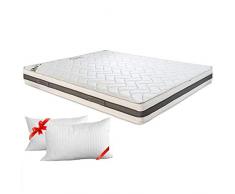 Evergreenweb - Materasso Memory Foam Matrimoniale 140x190 Onda MASSAGGIANTE Alto 22 cm Ortopedico Fodera Antiacaro Sfoderabile Traspirante Lastra Waterfoam Schiuma Ecologica 7 Zone Ergonomico Offerta