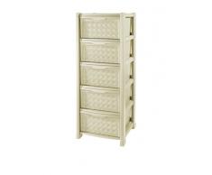 Tontarelli Cassettiera Arianna 5 Cassetti Colore Angora Crema, Polipropilene