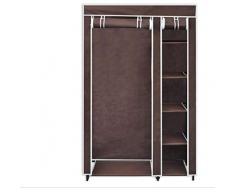 meihe Armadio di stoccaggio in tela,Armadio di stoccaggio- Guardaroba/Armadio in Tessuto Non tessuto/Armadio per vestiti (caffè)