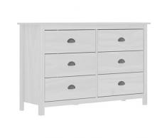 Tidyard Credenza Cassettiera Moderna in Legno Massello di Pino con 6 Cassetti Credenza con Cassetti Credenza da Salotto Cassettiera da Salotto Credenza Moderna per Soggiorno Moderna 125x40x80 cm