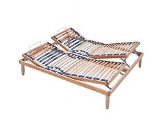 Baldiflex - Rete Singola 80x190 cm Ortopedica Regolabile, Star Manuale, Alzata Reclinabile Manuale, Telaio e doghe in Legno Naturale di faggio