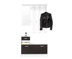 AVANTI TRENDSTORE - Rudolf - Guardaroba da ingresso, in imitazione nero/bianco, dimensioni LAP ca. 100x180x25 cm