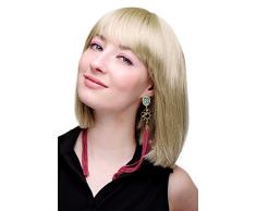 WIG ME UP ® - Bellissimo Parrucca Valletto Caschetto Biondo Oro Liscia 25 cm 7803-22