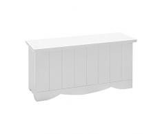 Pieffe Mobili 9001 Cassapanca Baule Doghe, Legno, Bianco, 90 x 35 x 45 cm