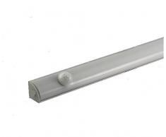 Barra Led ANGOLARE 90cm con SENSORE PRESENZA, ideale per luce cabine armadio-pensili cucine-mensole-sottopiani-guardaroba-dispense (12V strip Led AltaLuminosità IP44 luce FREDDA profilo alluminio)
