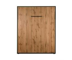 Venatura Store Letto a Scomparsa Matrimoniale, Grigio scuro/ Bianco (Grigio scuro/ Quercia)