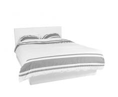 EuropeDirectShopping Telaio per il letto | Luna Ottoman | 140x200 | Bianco | lo spazio di archiviazione 700 litro | removibile testate
