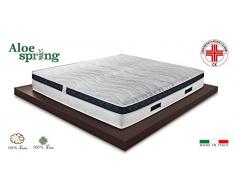 Materasso molle indipendenti e Memory mod. Aloe Spring alto 26cm Matrimoniale 180x200 con dispositivo medico Classe 1 detraibile , 5 cm Memory, 7 zone di portanza differenziata, Rivestimento sfoderabile Lana/Lino Full 3D Air ,