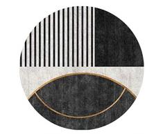 YJRBZ Grey Nordic Rotonda Tappeto Geometrico da Letto Tappeti Soggiorno in Camera dei Bambini Tappeti a Pelo Corto Lavabile Antiscivolo Sedie Tappetini Circolare Computer Mats (Size : Diameter 120cm)