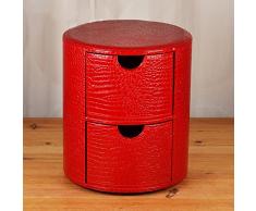 Zaixi Sgabello Comodino Sgabello in pelle di coccodrillo Sgabello rotondo in pelle Sgabello per scarpe. Comodino in pelle Durevole ( Colore : Rosso )