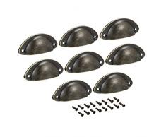 Gestione dellarmadio della cucina, tirazioni della tazza, guscio di acciaio del carbonio Maniglie in ottone antico for il cassetto dellarmadio della cucina del cassettone, 3.19 lunghezza 1,38 larg