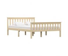 Tidyard Struttura Letto Matrimoniale in Legno Massello di Pino con Doche,Giroletto Matrimoniale in Legno Massello di Pino con Doghe,Letto Moderno,Letto con Doghe Legno 140x200/160x200/180x200 cm