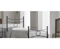 Bed Store Letto Singolo in Ferro BATTUTO Modello Conca Colore Nero Grafite