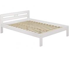 Erst-Holz Solido Elegante Letto Bianco in Pino massello 120x200 con doghe rigide 60.64-12W