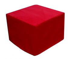 POUF PUFF LETTO FOUTON PIEGHEVOLE MISURA 66X66X45 MICROFIBRA ROSSO (APERTO 65X195X15)