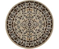 andiamo Tappeto classico orientale con motivi orientali e ornamenti beige, 120 cm, rotondo
