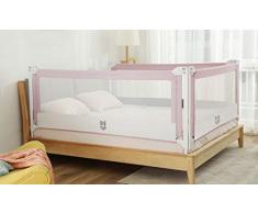 Sponda Letto Bambini 0-5 anni Barriera a Scomparsa Alta Sicura 3 Generazione (rosa, 180)