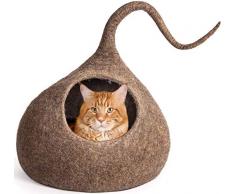 Lussuoso letto per gatti in feltro di alta qualità, per gatti e gattini (large/XL-44-48 cm) – Letto fatto a mano in 100% lana merino, per gatti e gattini (grande)
