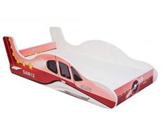 Lux4Kids - Letto per bambini Angelbeds, motivo aereo, rete a doghe flessibile, 160 x 80 cm, telone 2