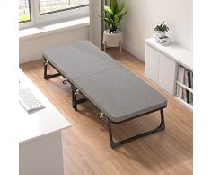 CLoxks Letto Pieghevole Singolo, Materasso per Brandina Pieghevole, Materasso in Memory Foam con Ruote, Facile da Trasportare e Montare