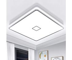 Plafoniera LED Soffitto 24W Lampada da Soffitto Quadrata LED 2050LM LED Plafoniera 5000K Blanco Frío IP44 Impermeabile Plafoniera LED per Bagno Cucina Camera da letto Corridoio Soggiorno 32.5CM Airand