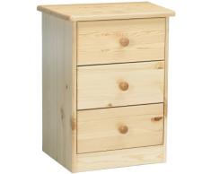 Steens 17800319 Mario - Comodino in legno di pino massiccio laccato, 57 x 42 x 35 cm, colore: Naturale