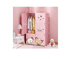YIGUI Armadio Cameretta per Bambini, Armadio per Bambini, Piccolo Armadio per Cartoni Animati, Guardaroba, Q