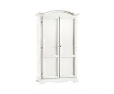 InHouse srls Armadio con 2 Ante, Arte povera, in Legno massello e MDF con rifinitura in Bianco Opaco - Mis. 107 x 55 x 197